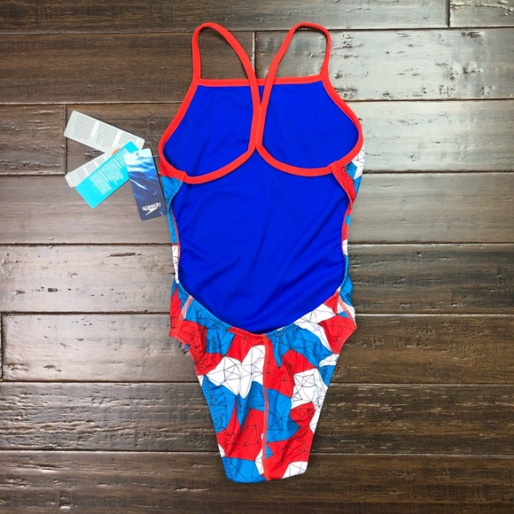 Gem Geo Printed One Back One Piece Swimsuit New - Picture 5 of 8